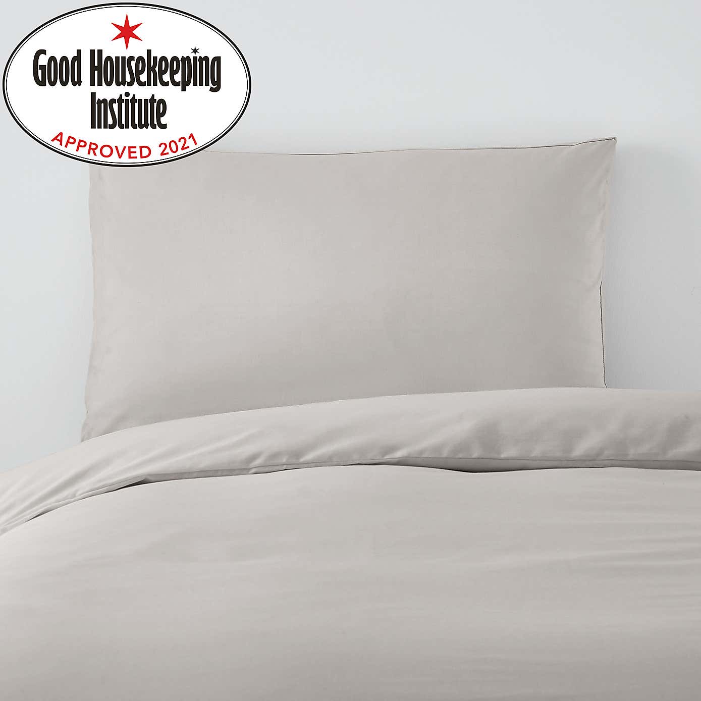 Non Iron Plain Dye Silver Walled Pillowcase