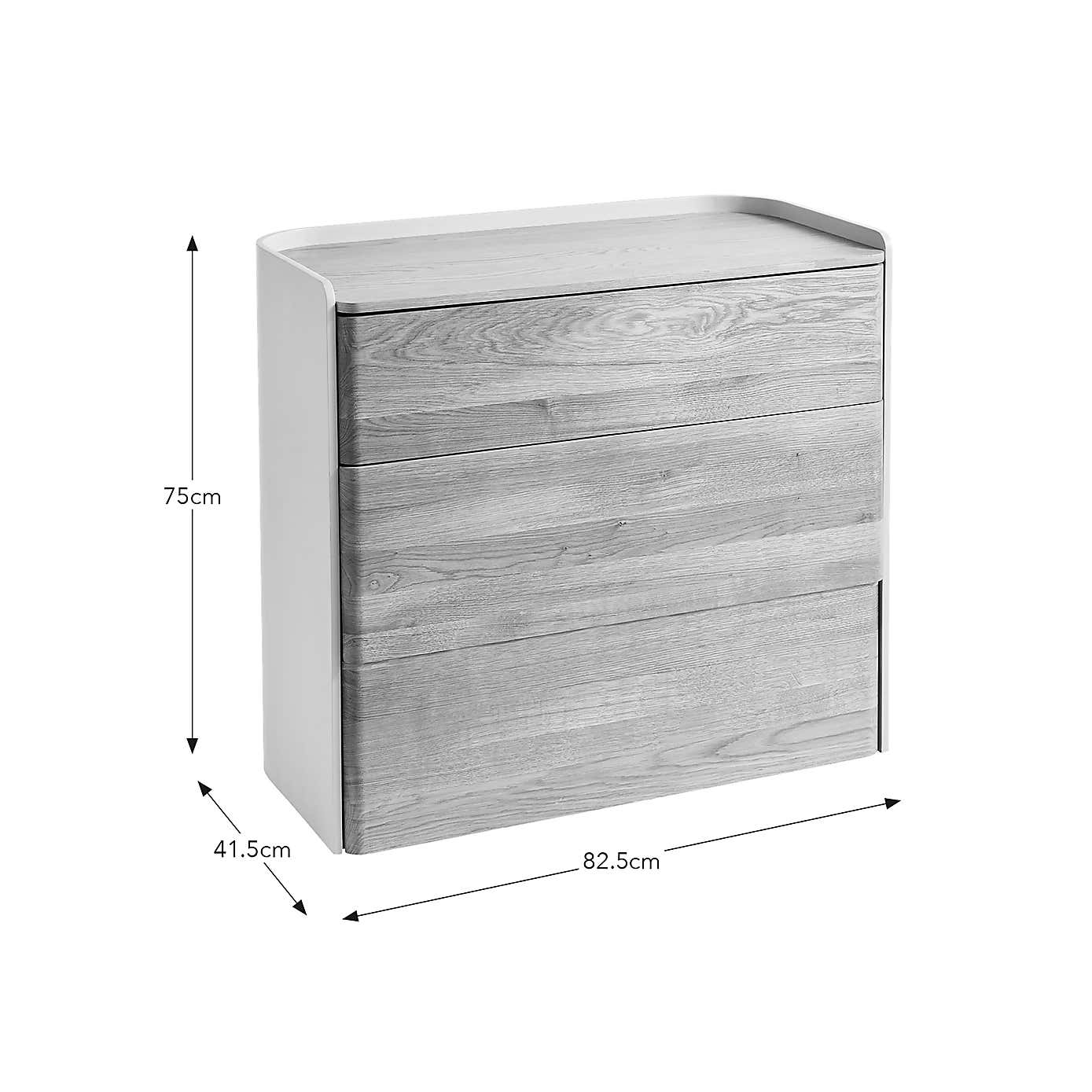 Reggie 3 Drawer Chest, Oak Effect