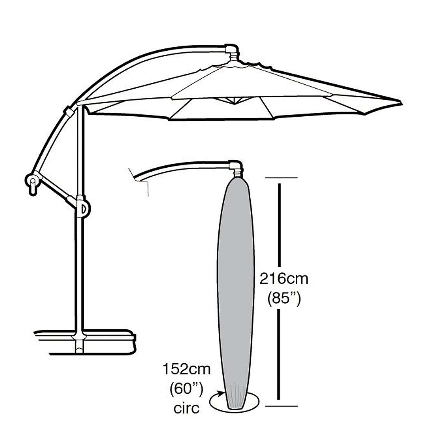 Garland Cantilever Parasol Cover in Black