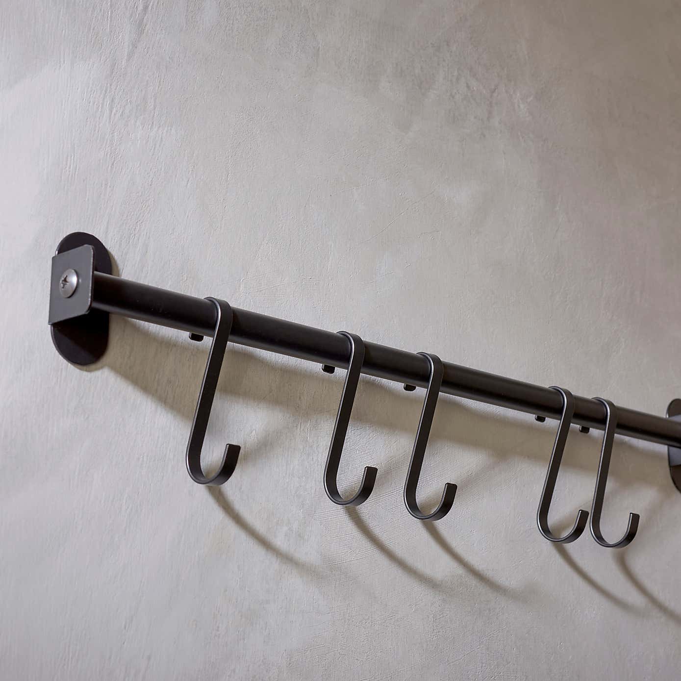 Pack of 10 Matte Black Rail Hooks