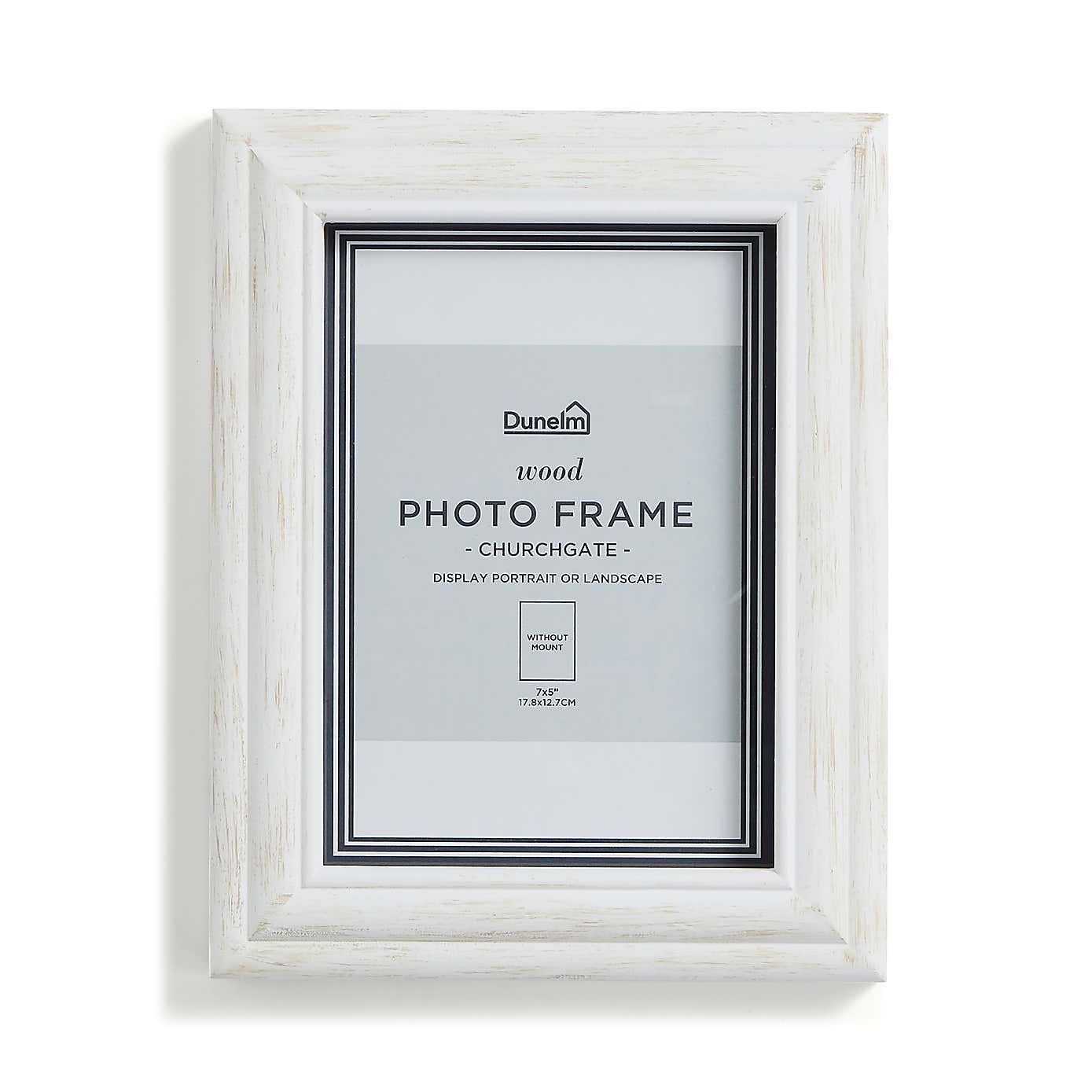 Churchgate Washed Wooden White Photo Frame