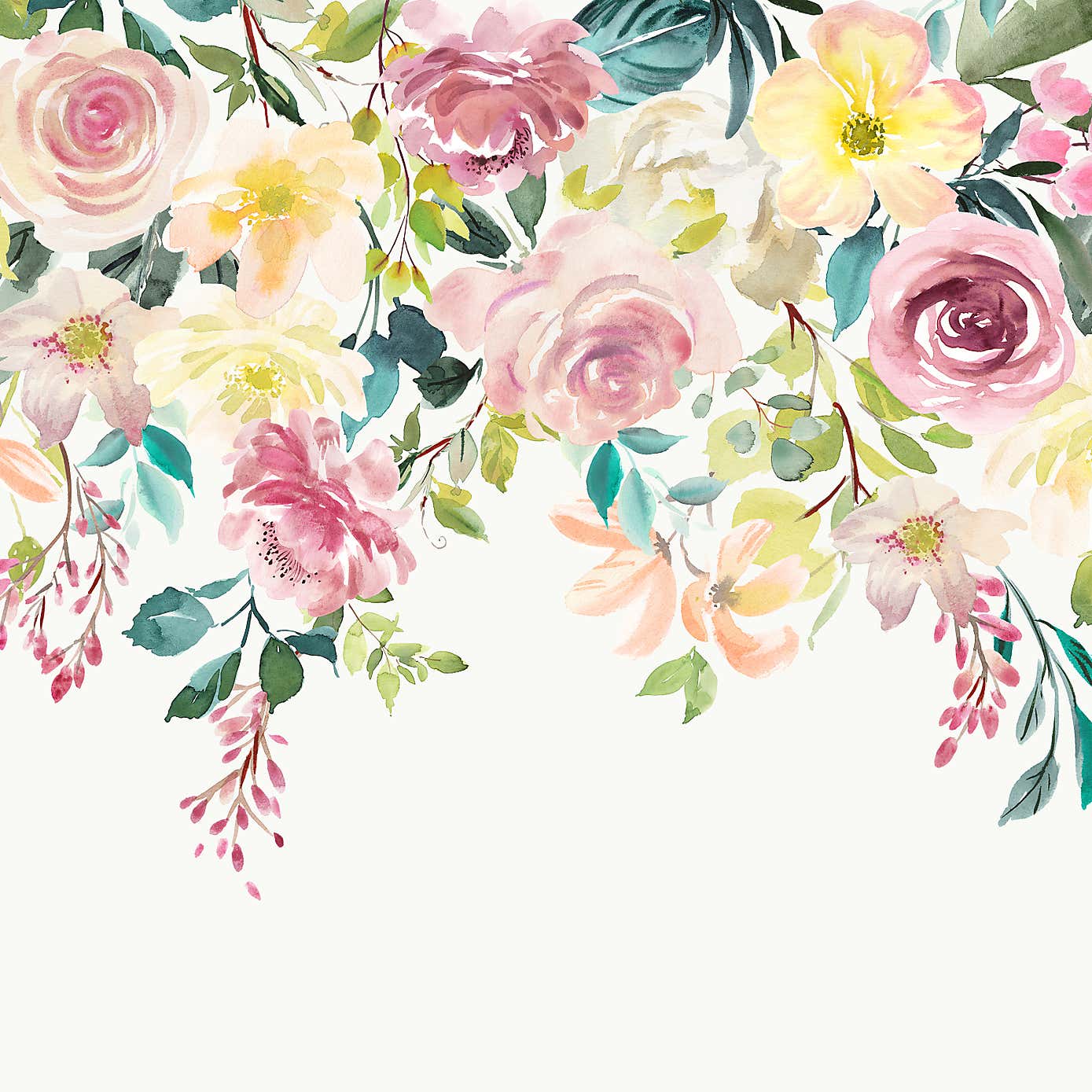 Watercolour Florals Mural