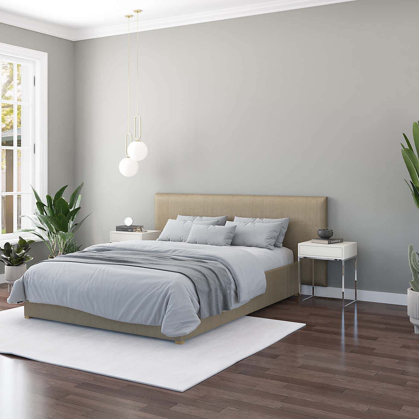 Hanging Wall Panel Dual Mount Eire Linen Headboard