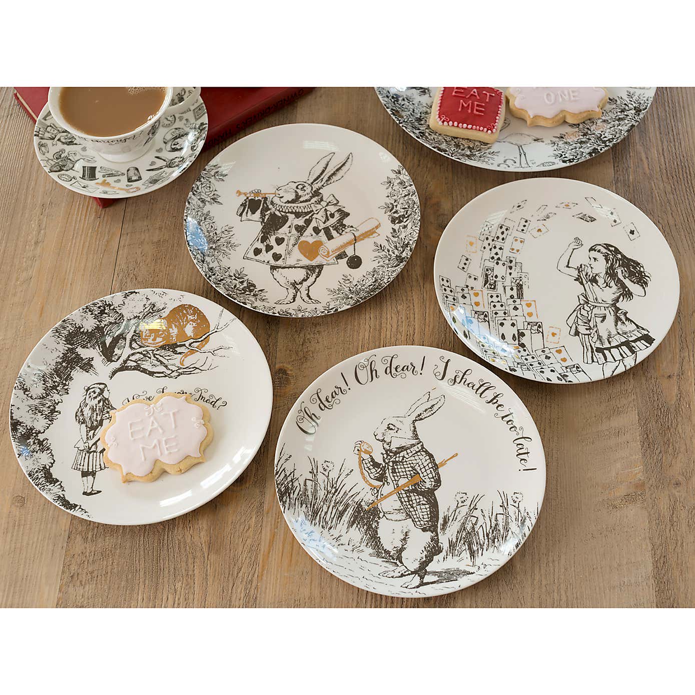 Alice in Wonderland Set of 4 Side Plates