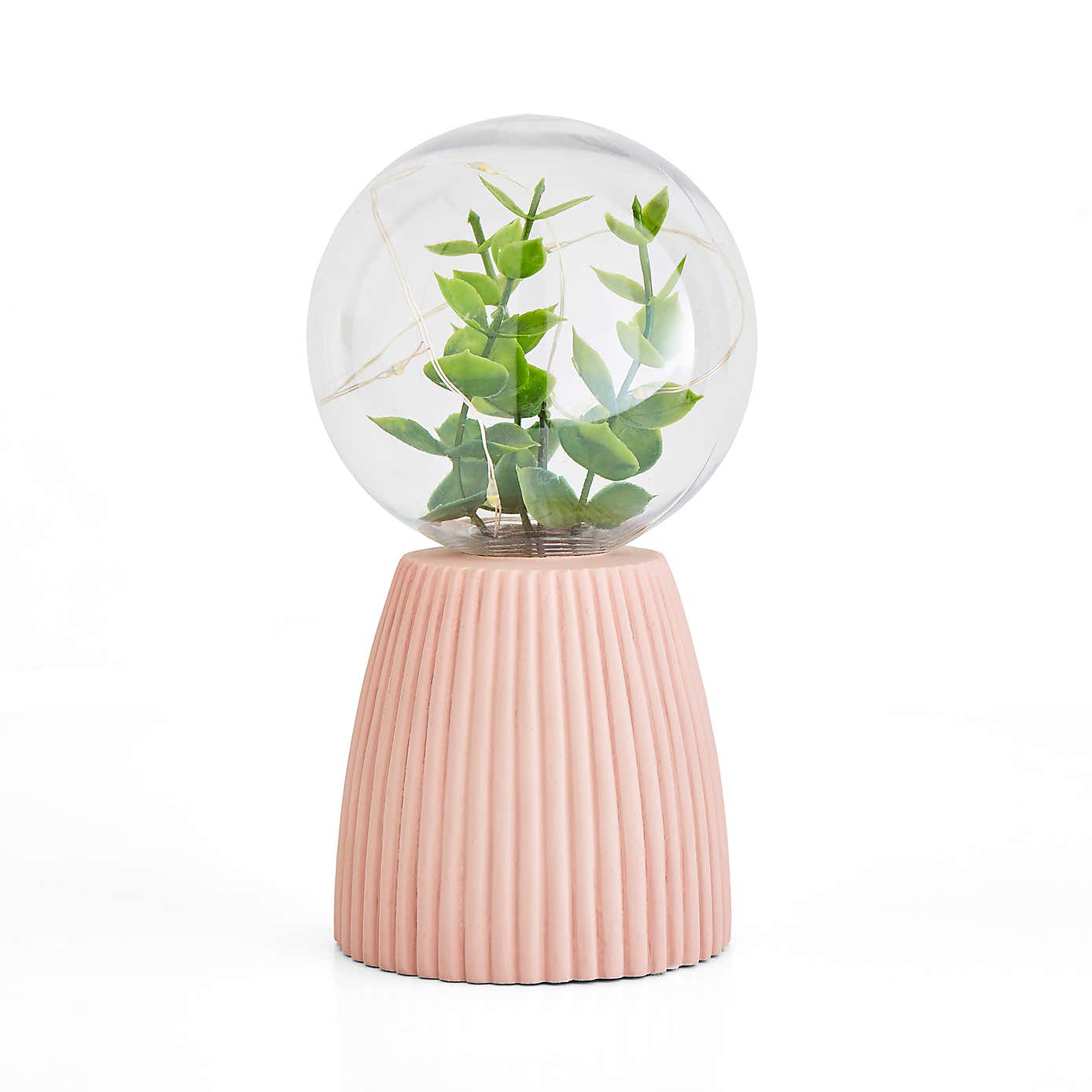 Faux Terrarium Ribbed Battery Lamp