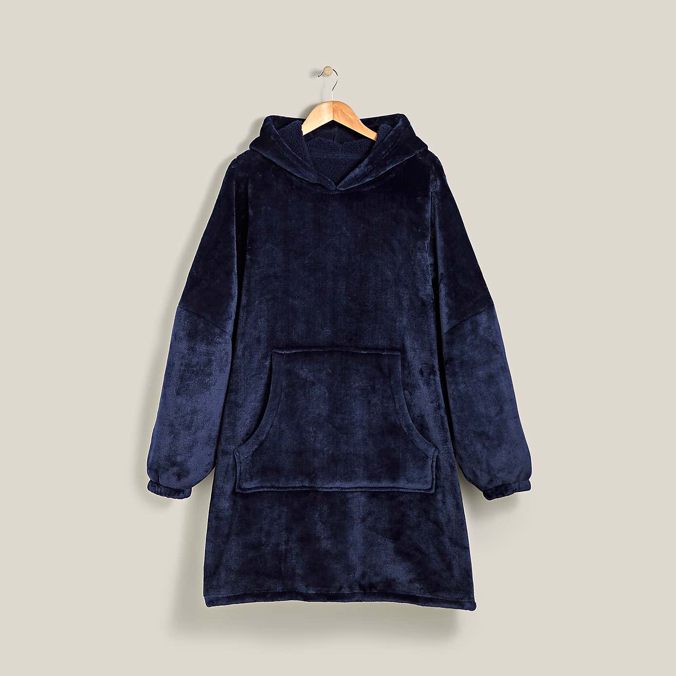 Velvet Oversized Hoodie with Fur Lining