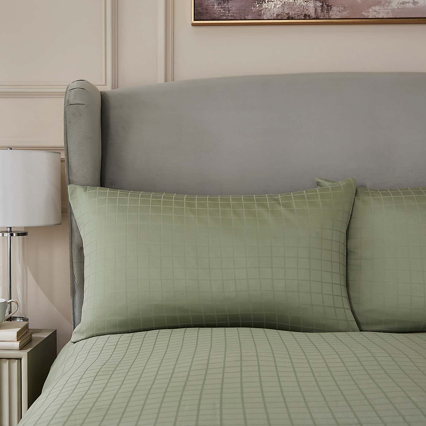 Hotel 200 Thread Count Check Duvet Cover & Pillowcase Set