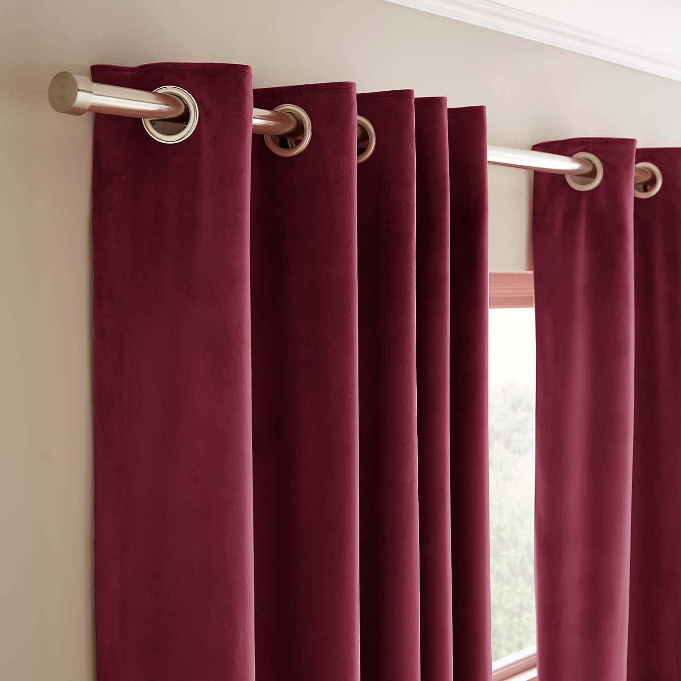Recycled Velour Eyelet Curtains