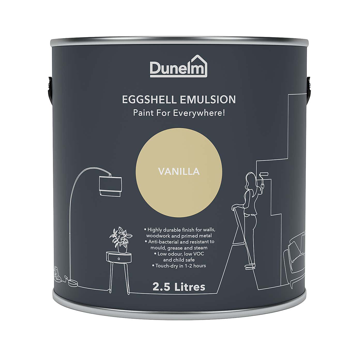 Dunelm Vanilla Eggshell Emulsion Paint