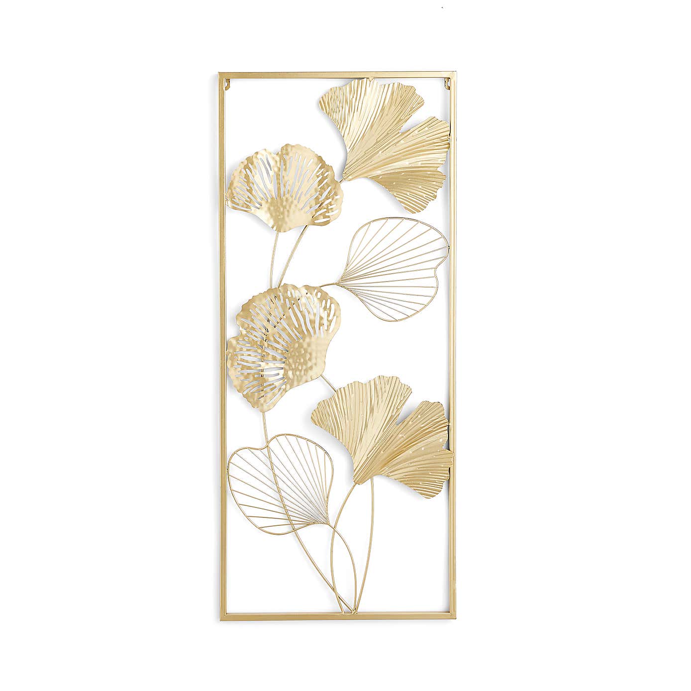 Indoor Outdoor Luxe Gold Ginkgo Panel Wall Art 80cm
