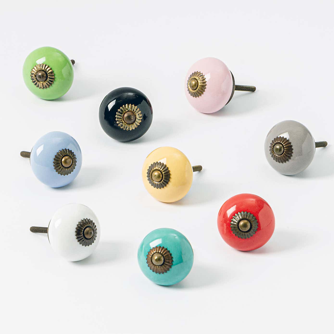 Pack of 6 Nicola Spring Round Drawer Knobs