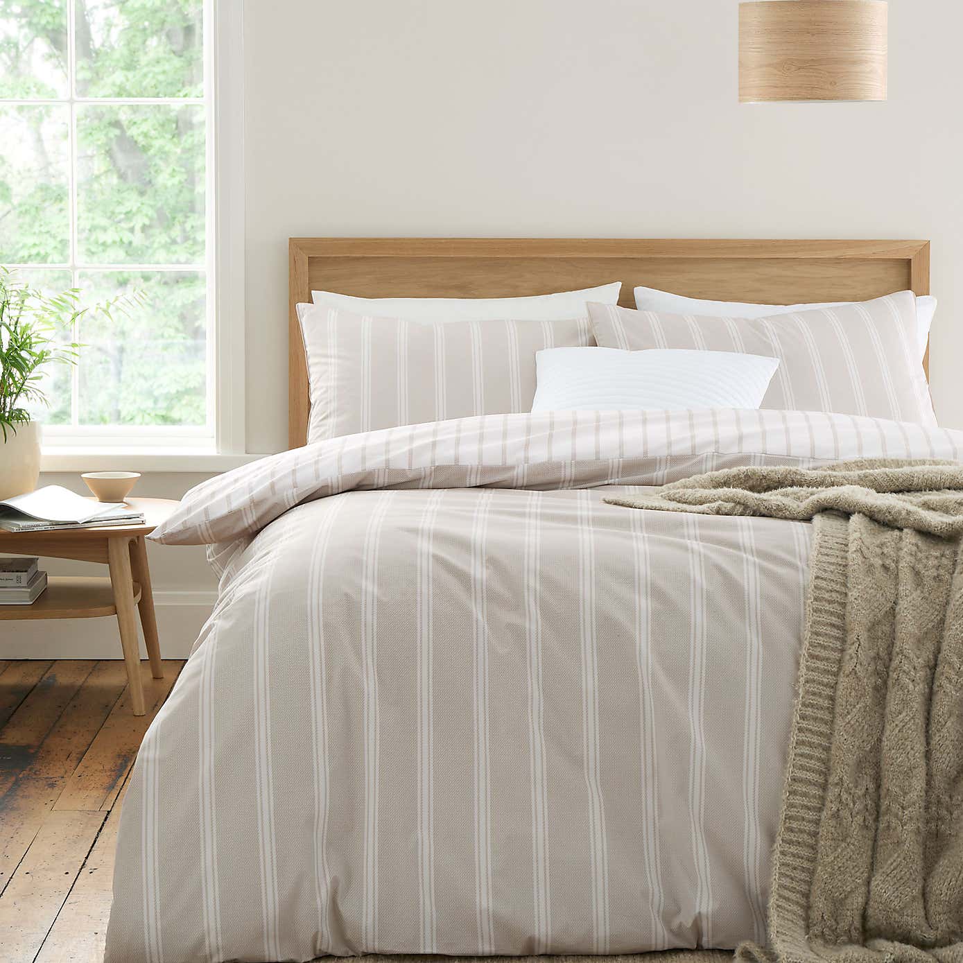 Bianca Ashford Stripe Reversible Duvet Cover & Pillowcase Set