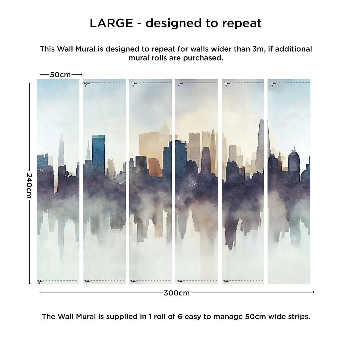 Abstract Cityscape Wall Mural