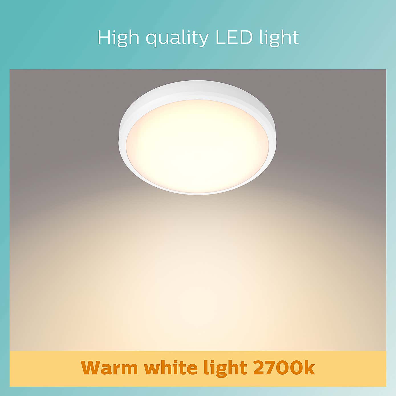 Philips Doris Integrated LED Ceiling Light, Warm White