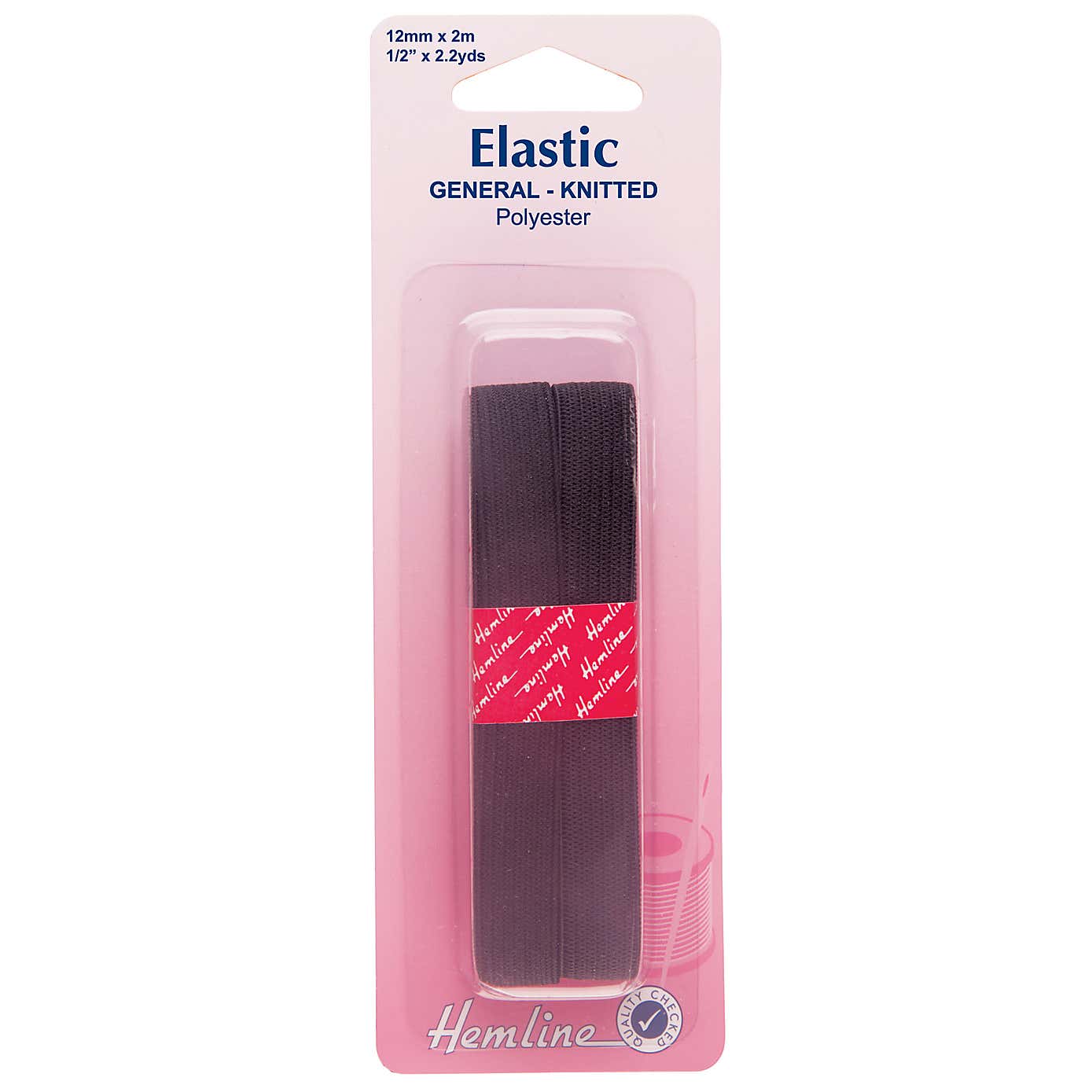 Hemline Black Elastic 1m