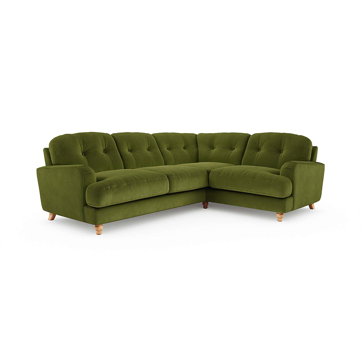 Martha Matte Plush Velvet Full Corner Sofa
