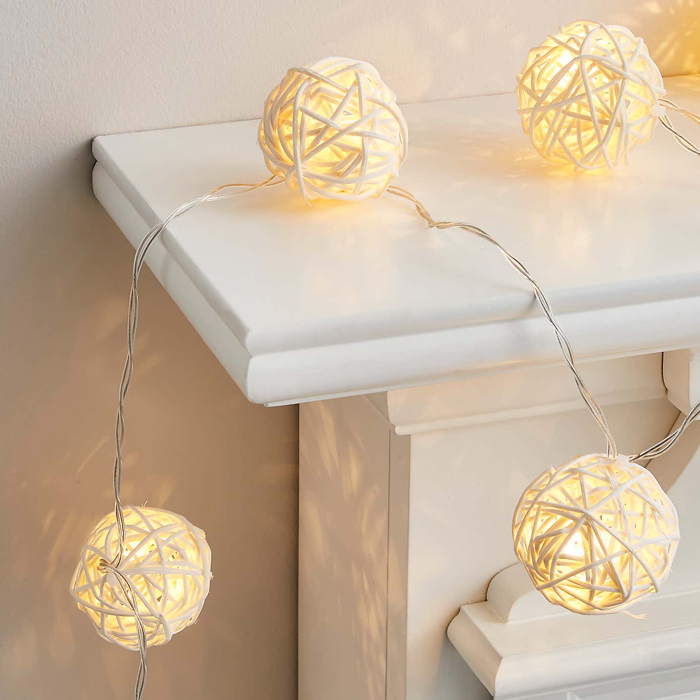 Rattan Ball LED String Lights