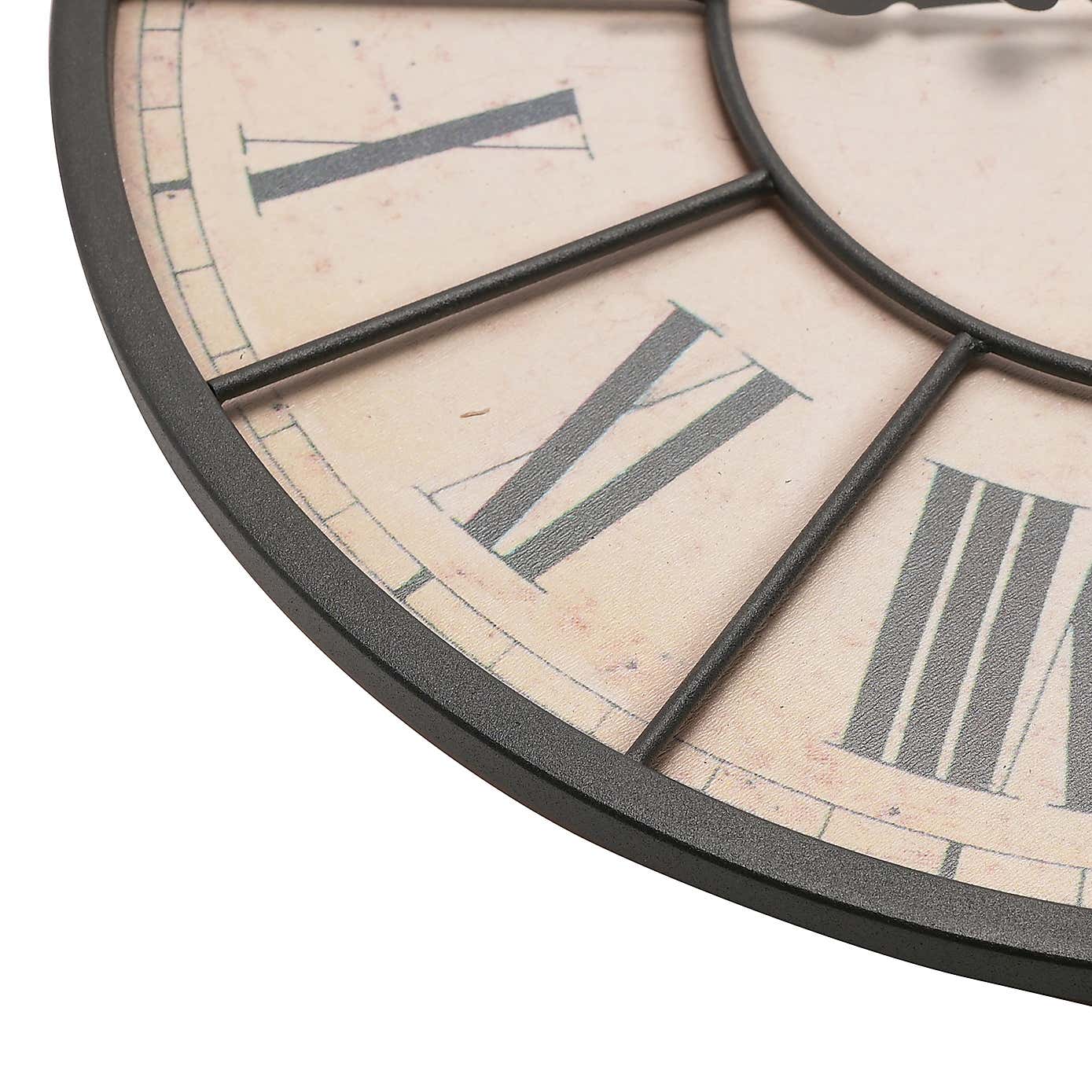 Hometime Roman Dial Panelled Wall Clock