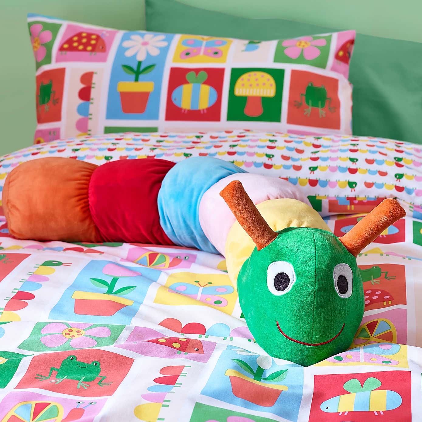 Catherine Lansfield Charlee Caterpillar 3D Cushion