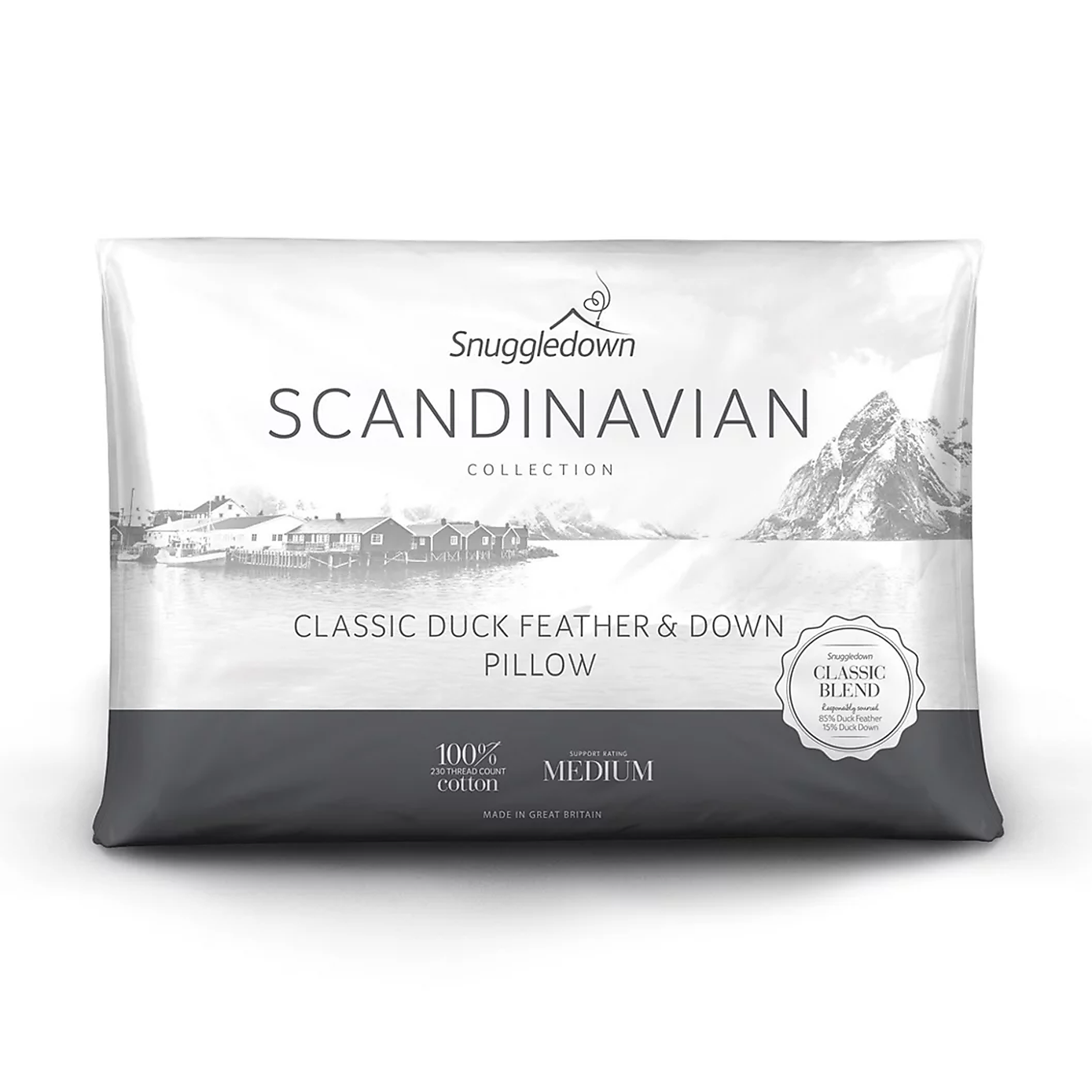 Snuggledown Pack of 2 Scandinavian Goose Feather and Down Side Sleeper Pillows