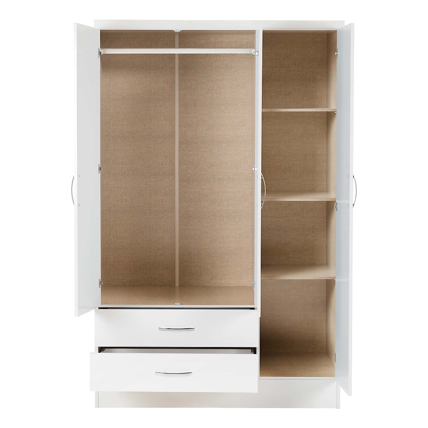 Nevada White Triple Drawer Wardrobe