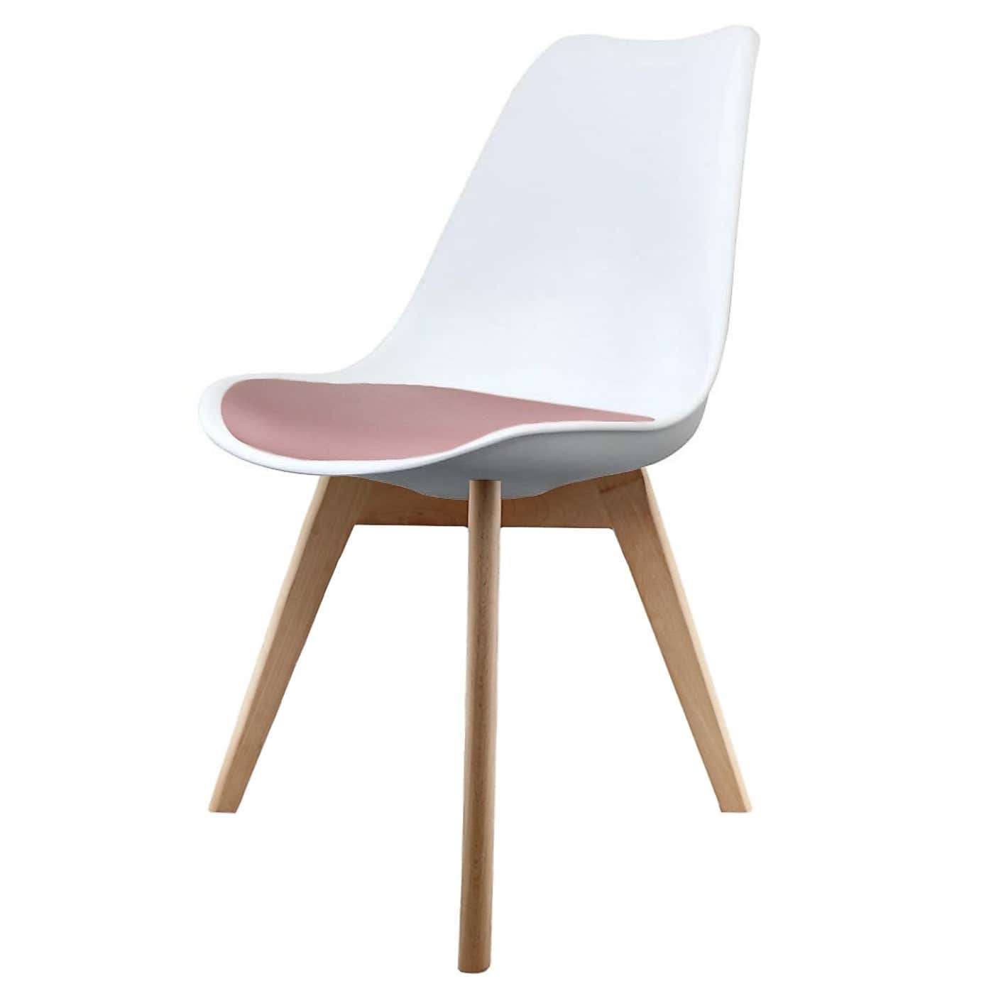 Fusion Living Soho White Plastic Dining Chair with Squared Legs