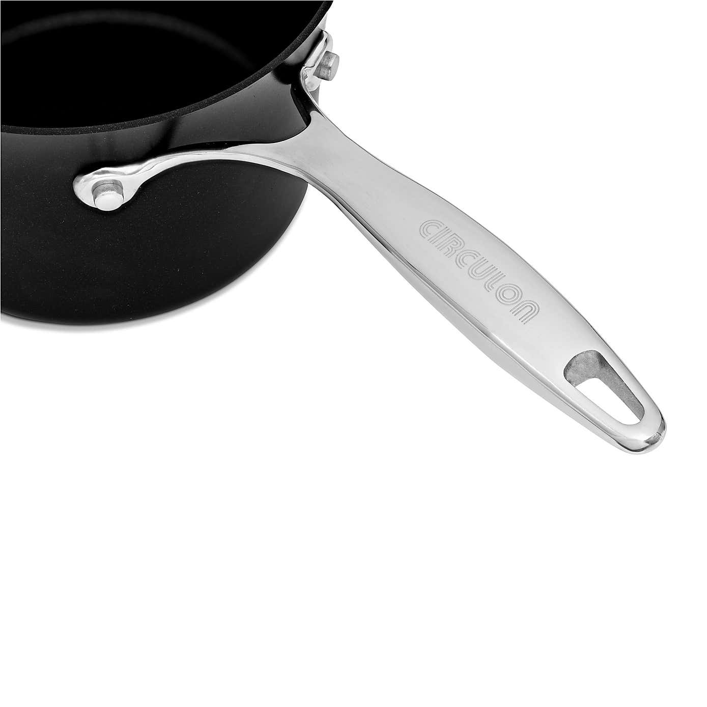 Circulon Style Non-Stick Hard Anodised Aluminium 3 Piece Saucepan Set