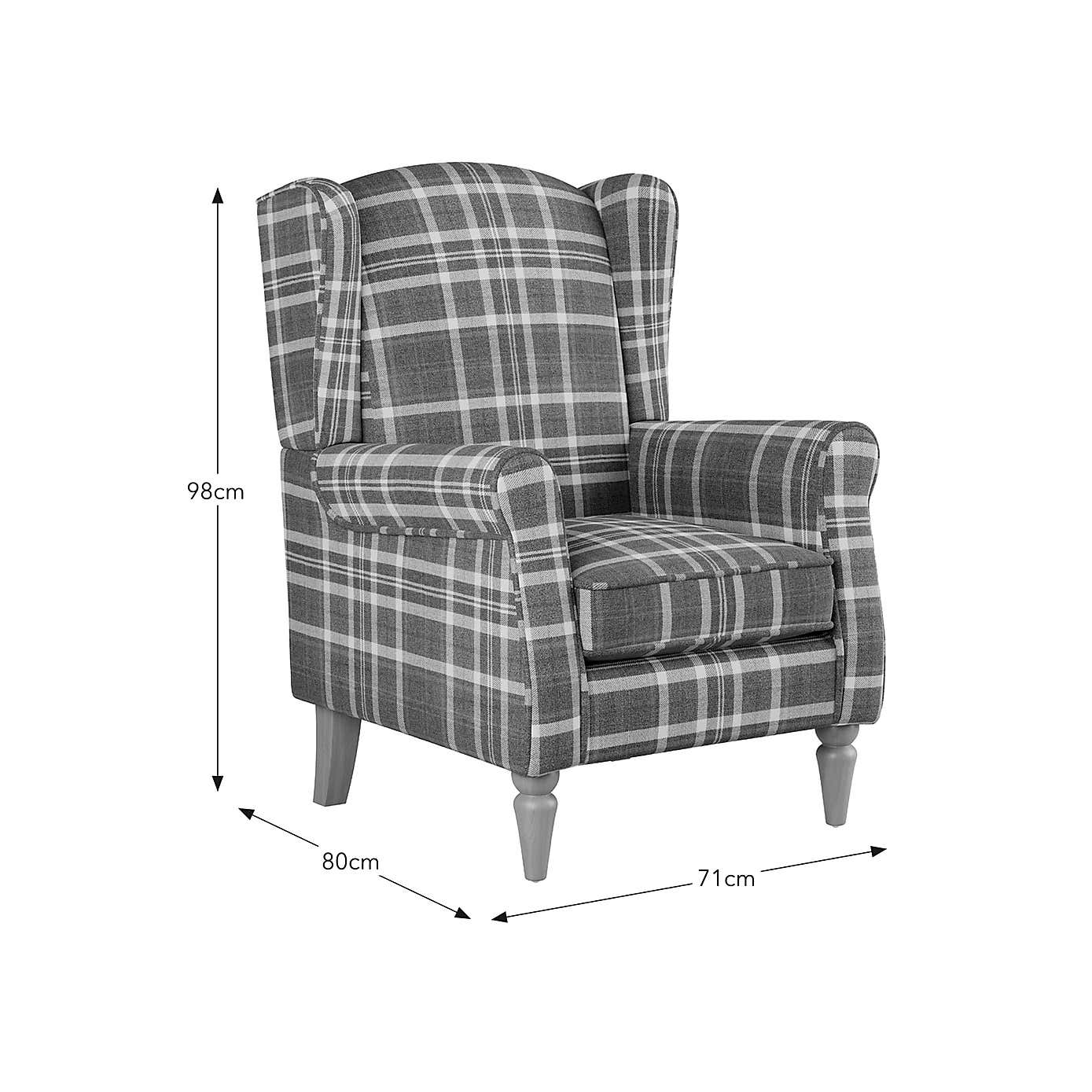 Oswald Check Wingback Armchair