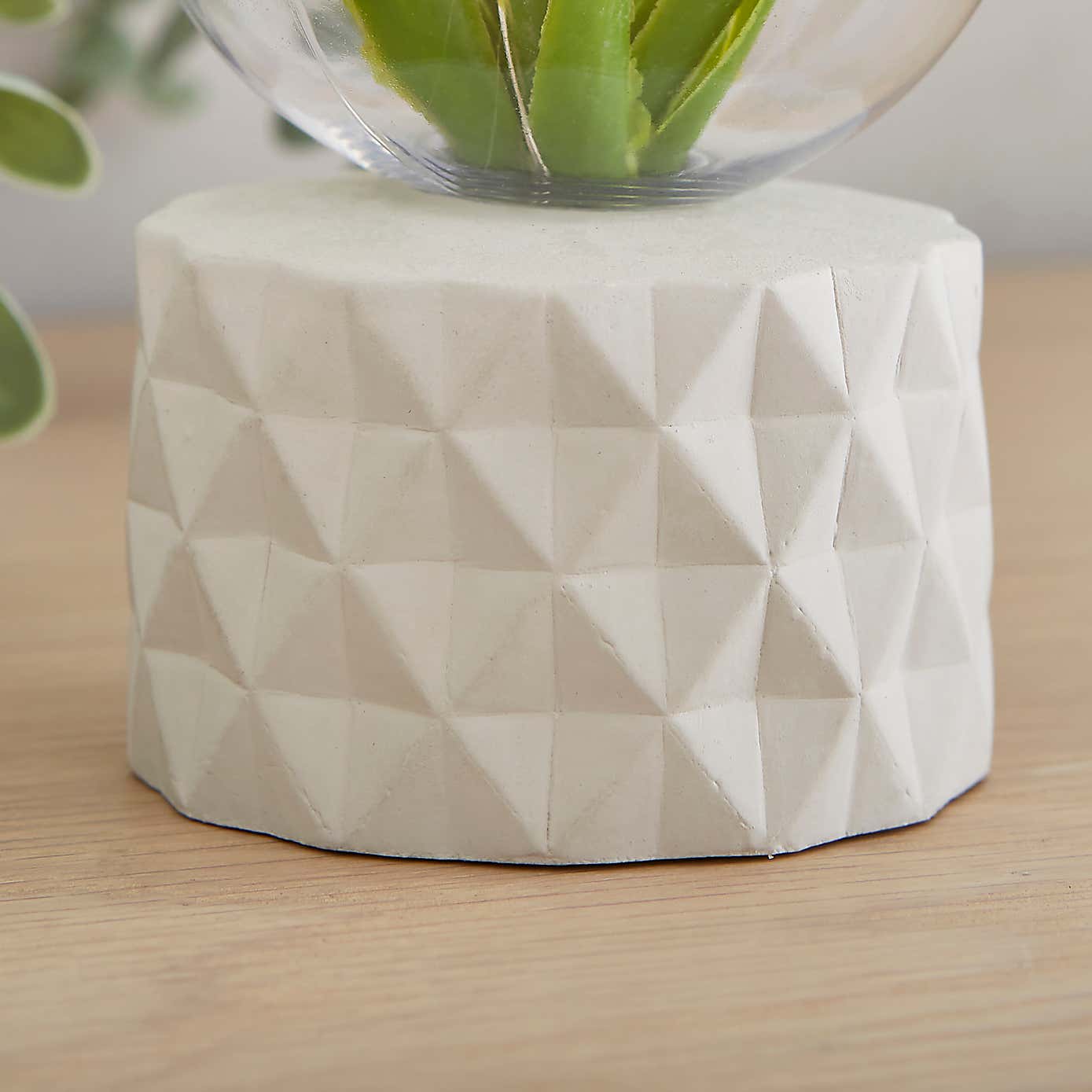 Faux Terrarium Geometric Battery Lamp