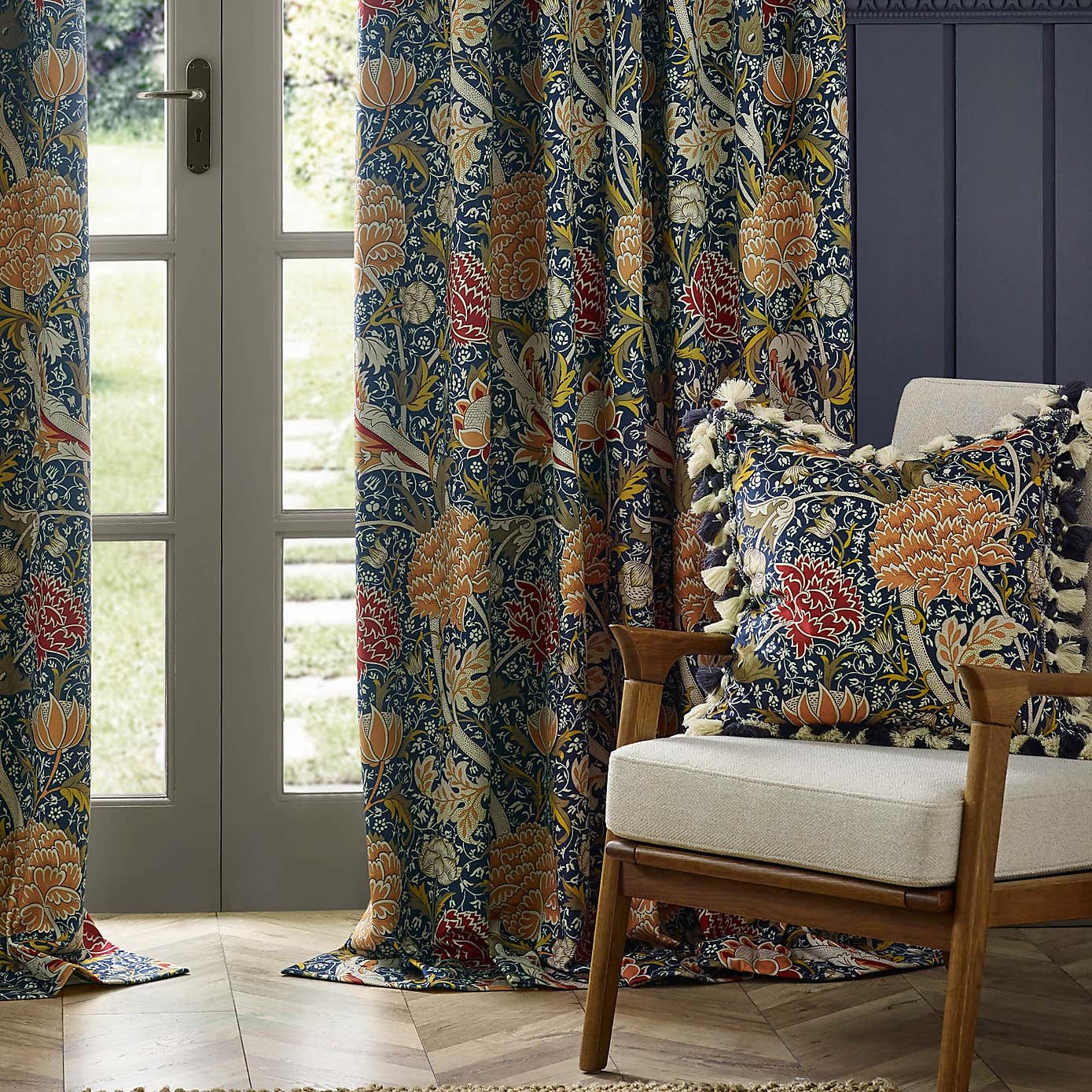 Morris & Co. Cray Chenille Pencil Pleat Curtains