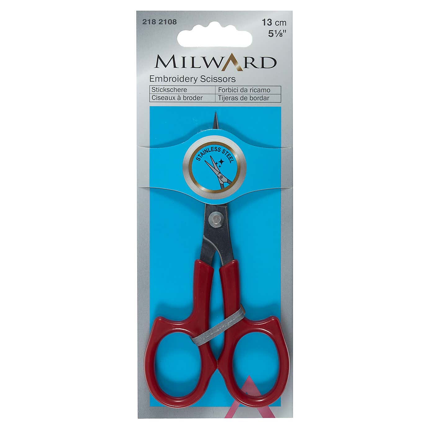 Milward 5" Embroidery Scissors with Red Handles