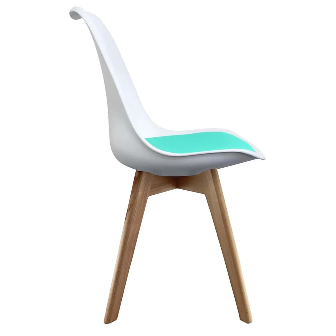 Fusion Living Soho White Plastic Dining Chair with Squared Legs