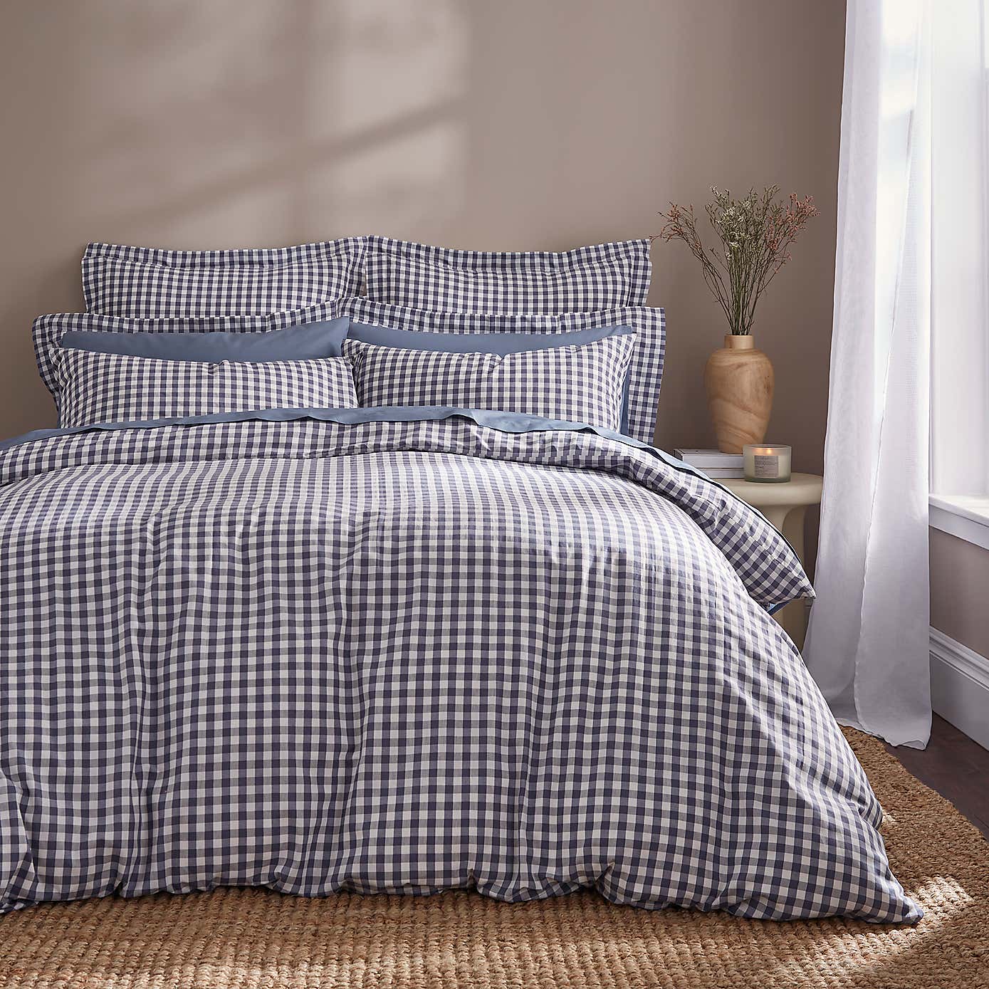 Portloe Gingham Woven Cotton Standard Pillowcase Pair