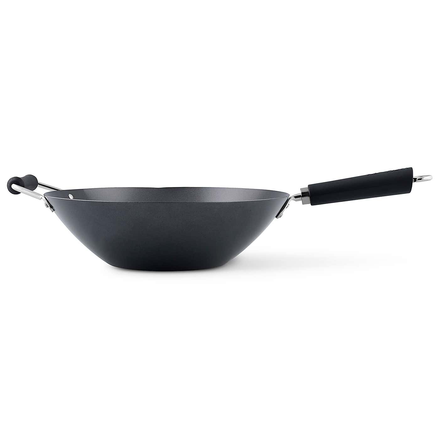 Ken Hom Excellence Non-Stick Carbon Steel Wok with Helper Handle, 35cm