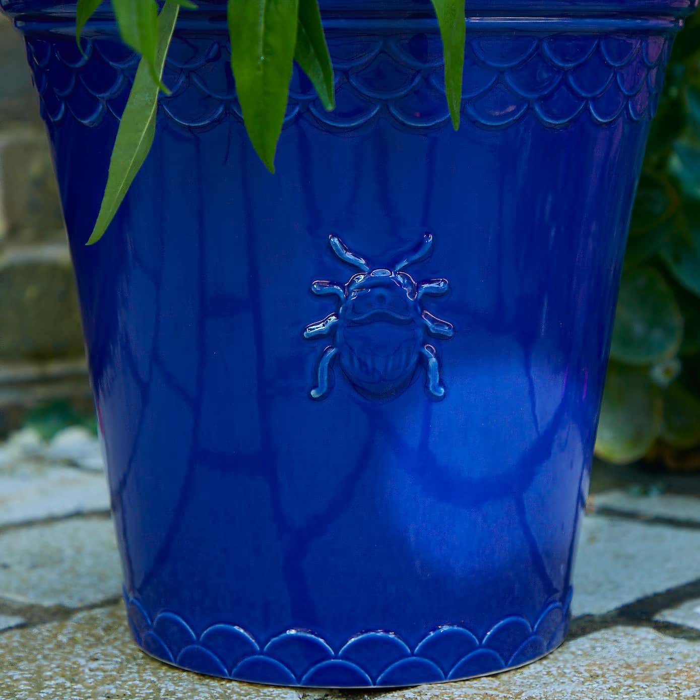 Sophie Robinson Large Cobalt Blue Stoneware Plant Pot