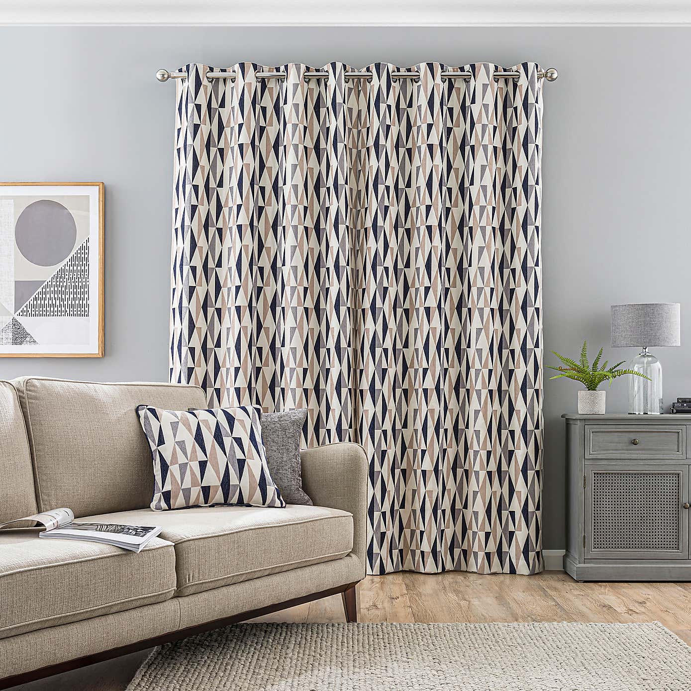 Elements Triangles Eyelet Curtains