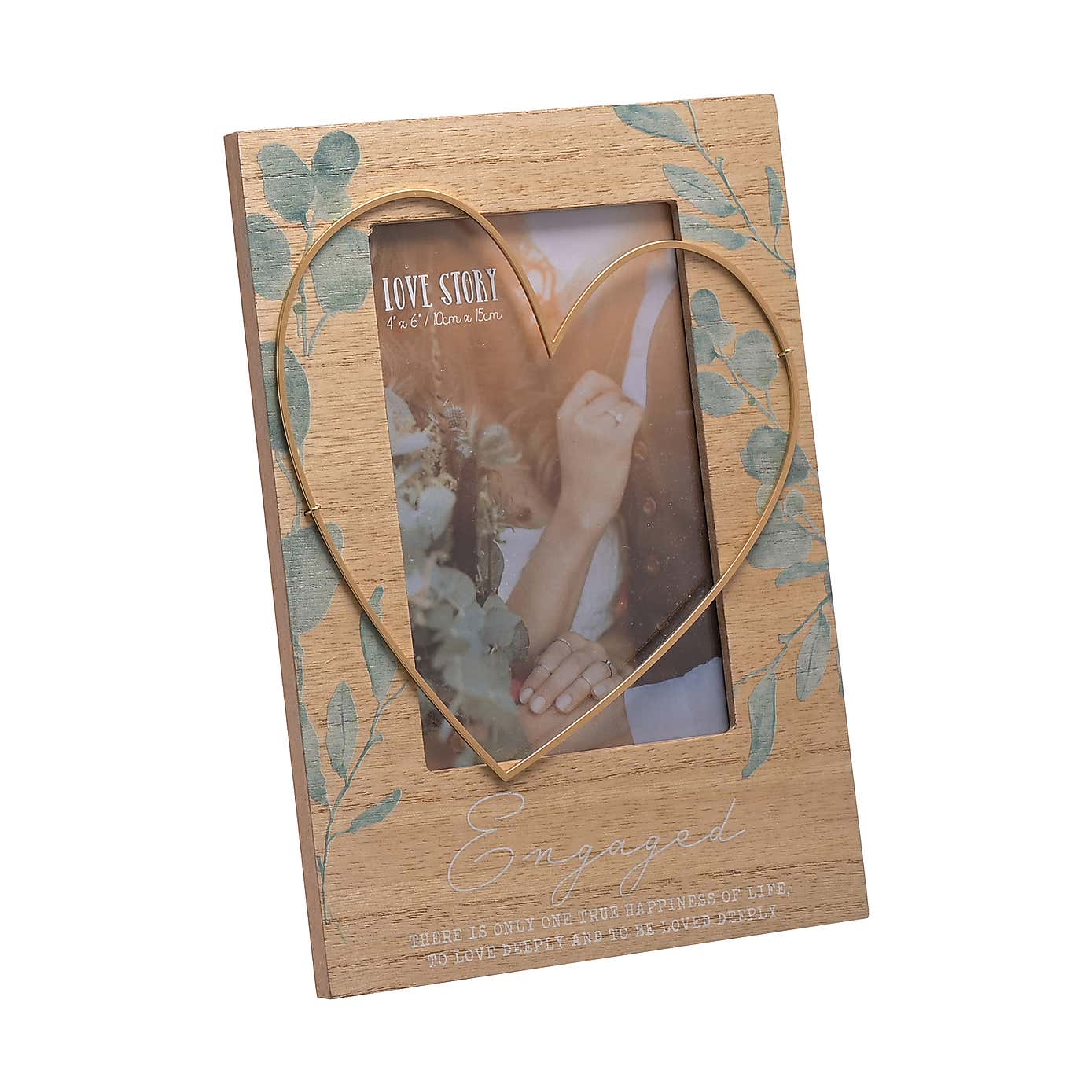 Love Story Engaged Wire Heart Photo Frame
