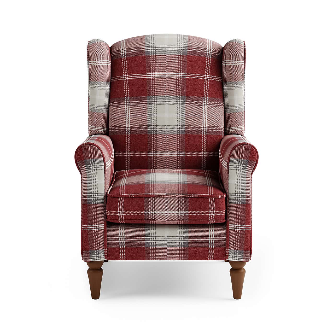 Oswald Check Wingback Armchair