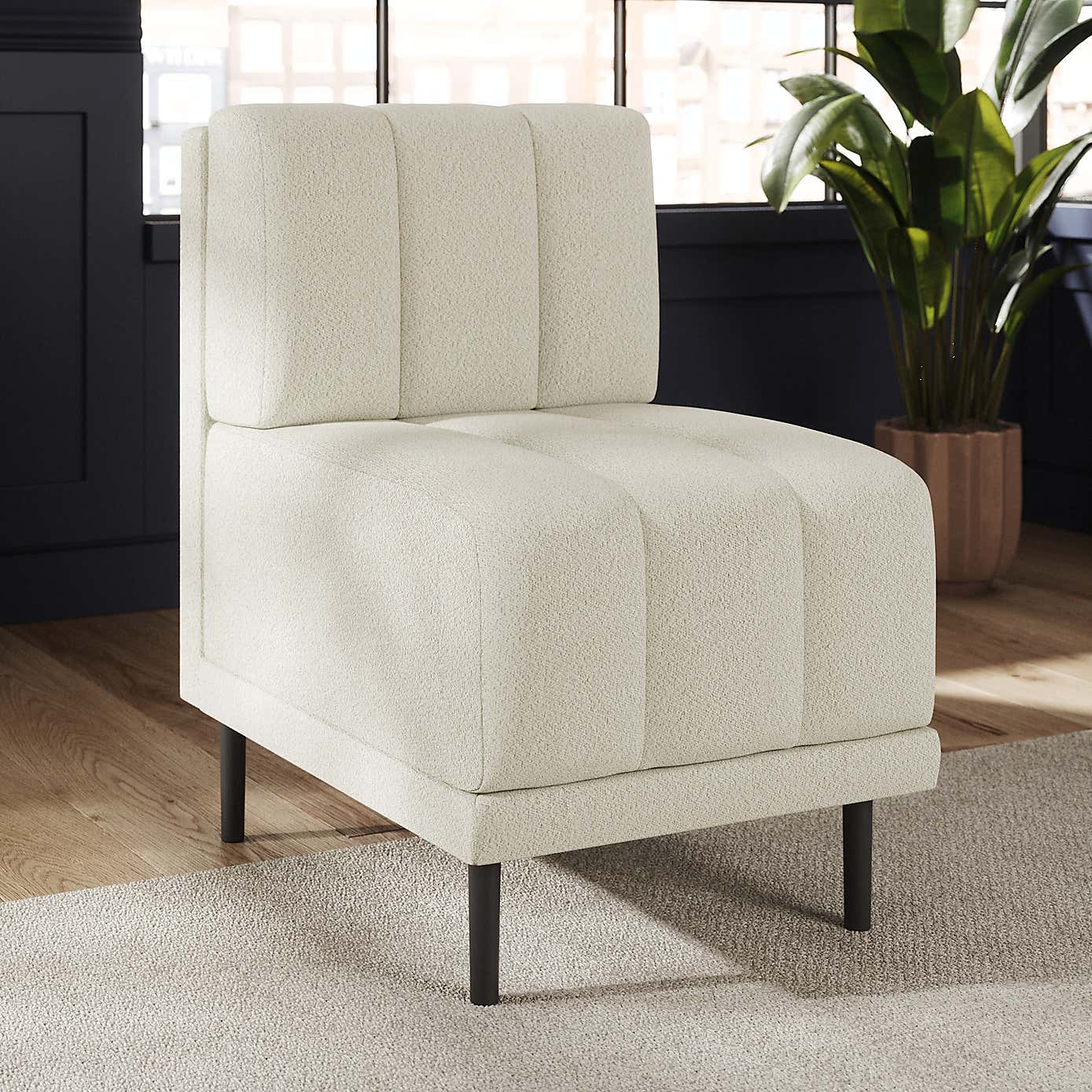 Amali Small Dining Bench, Boucle