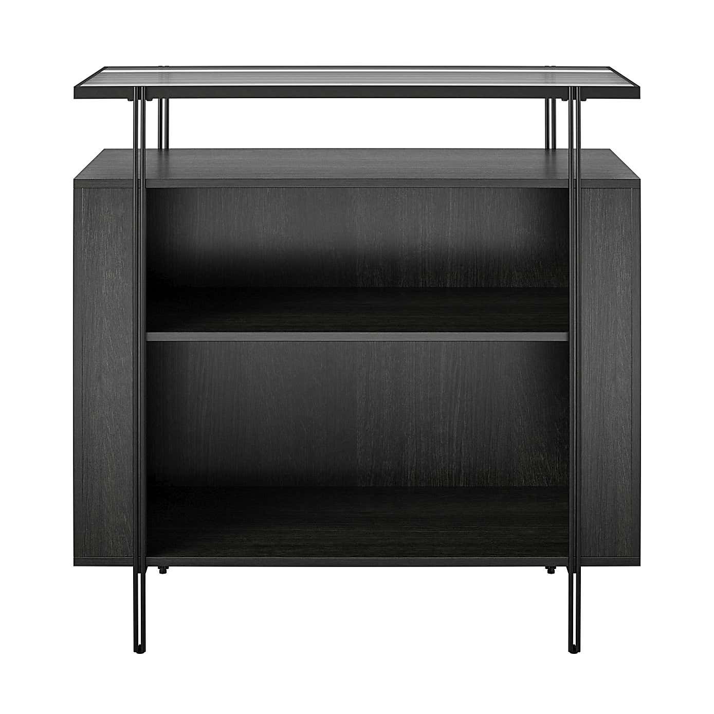 Wainwright Bar Cabinet, Black Oak