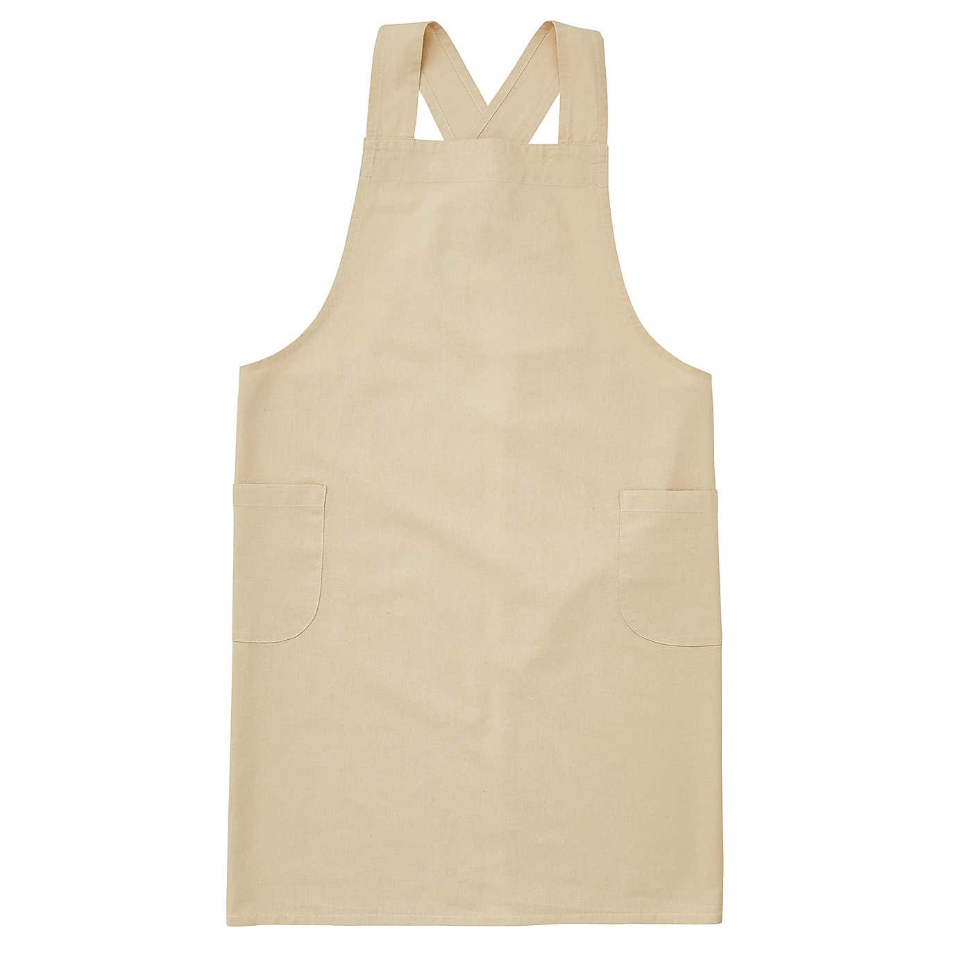 Cotton Cross Over Apron Natural
