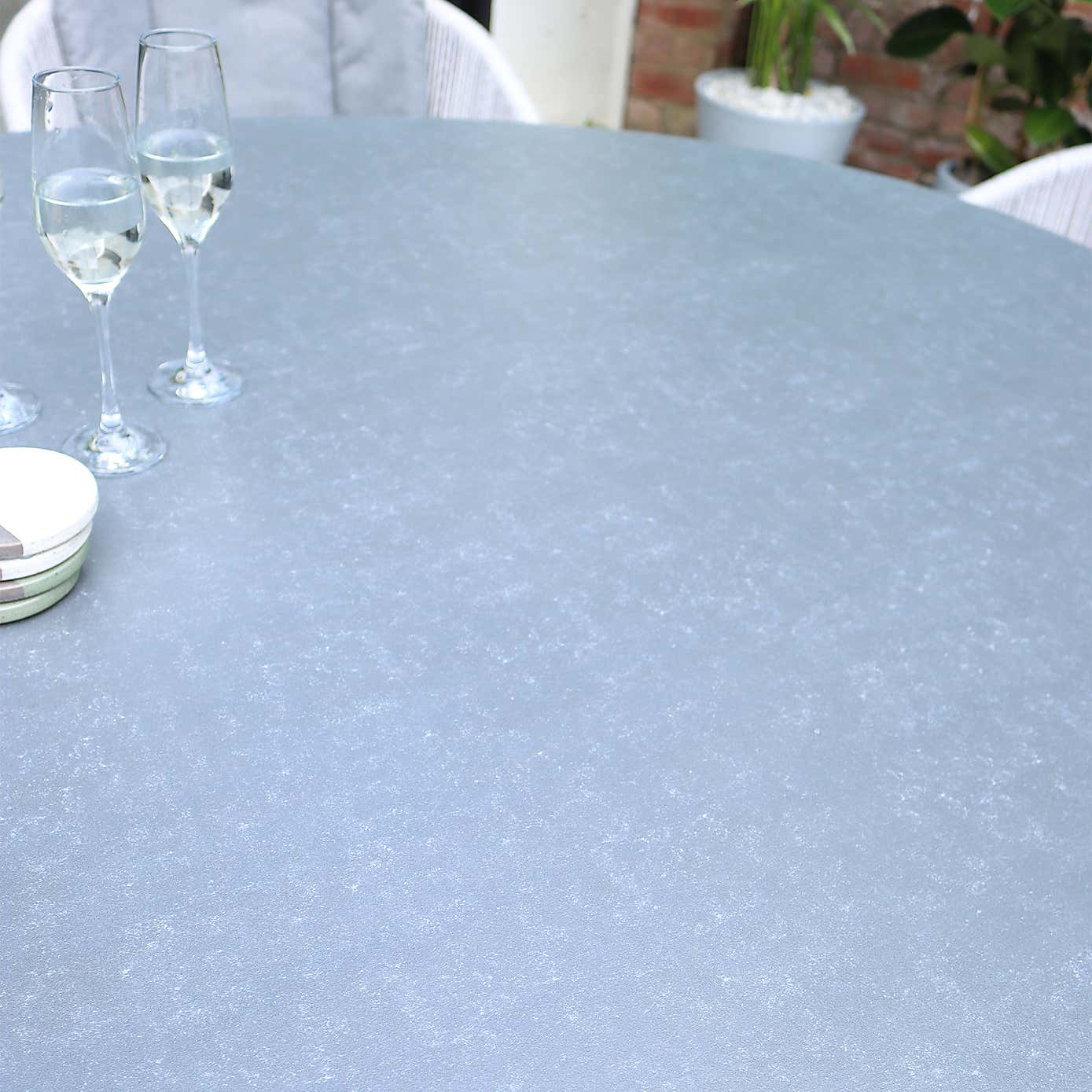 A.Mir Aspen Ceramic Top Outdoor Dining Table with 6 Rope Chairs