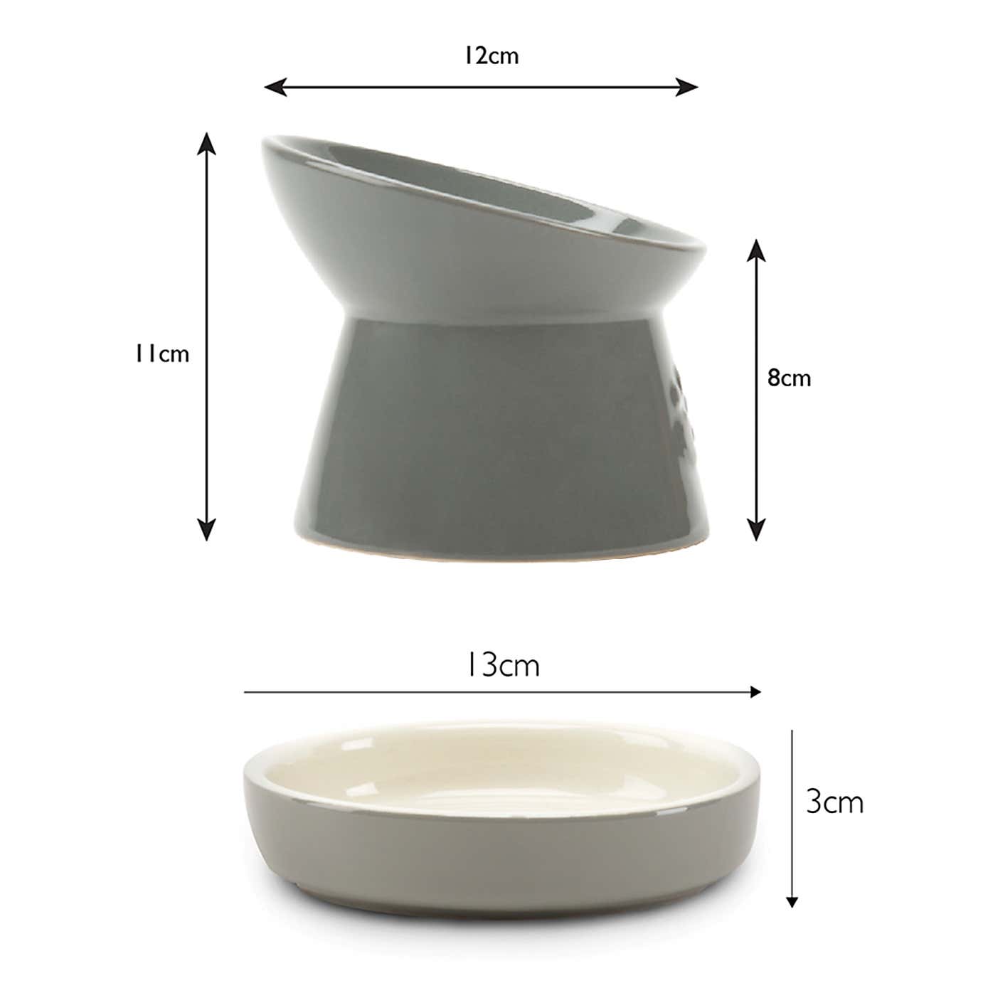 Scruffs Icon Raised Cat Feeder Bowl and Saucer Set