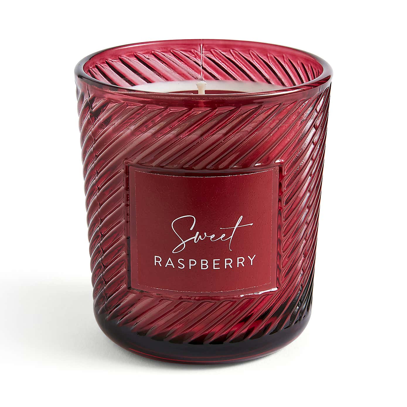 Sugared Raspberry Glass Candle