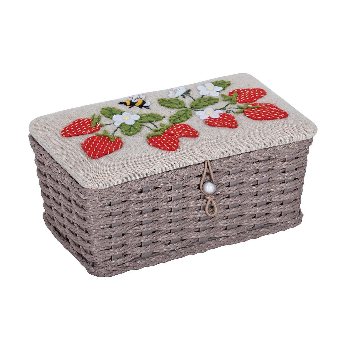 Hobby Gift Strawberry Greenhouse Wicker Sewing Basket