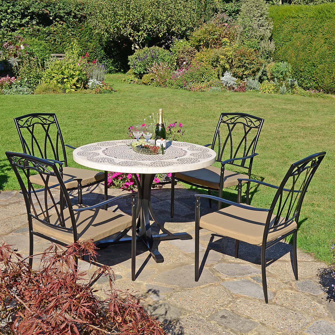 Avignon Dining Table with 4 Ascot Chairs Set