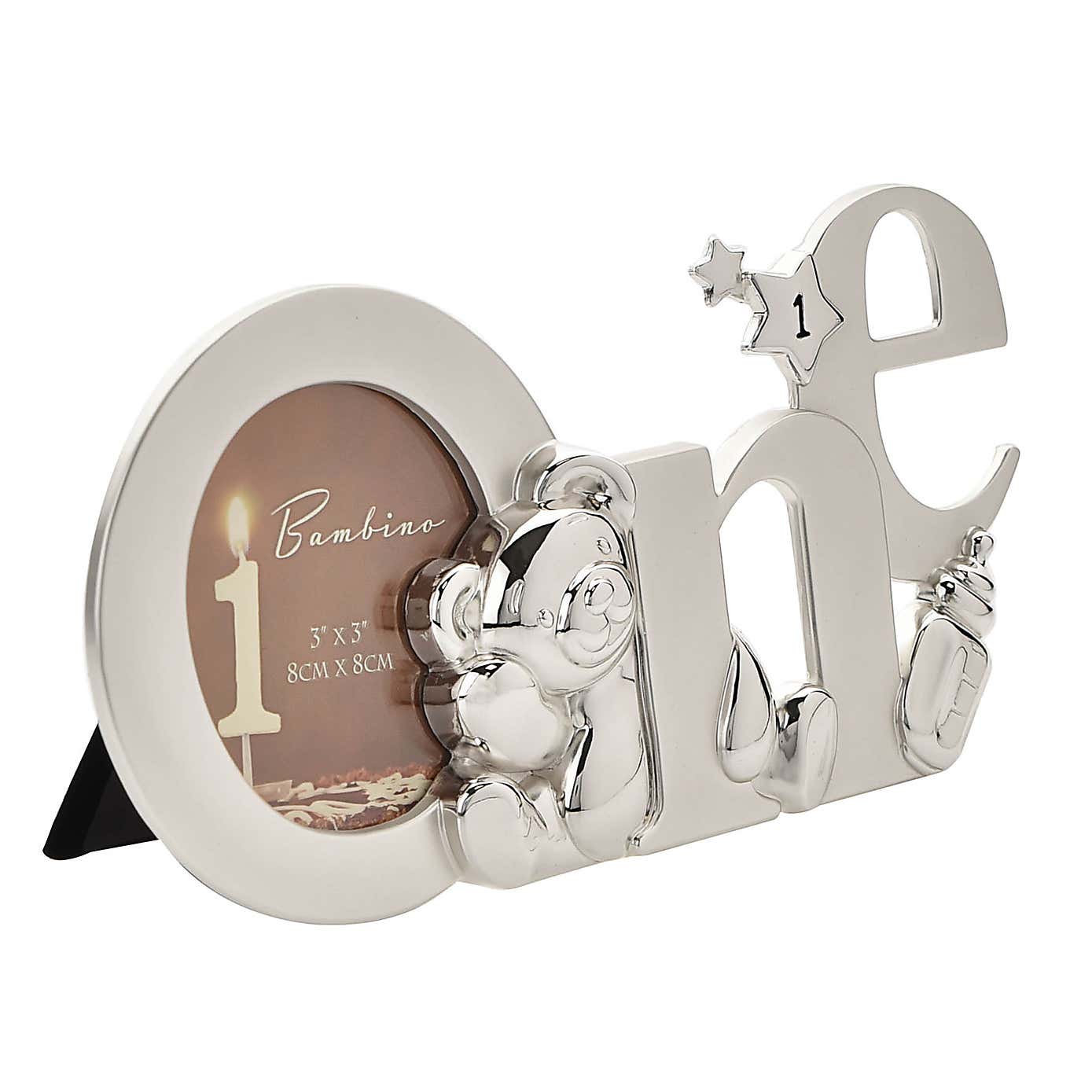 Bambino Silver effect Cutout Letters 'One' Photo Frame