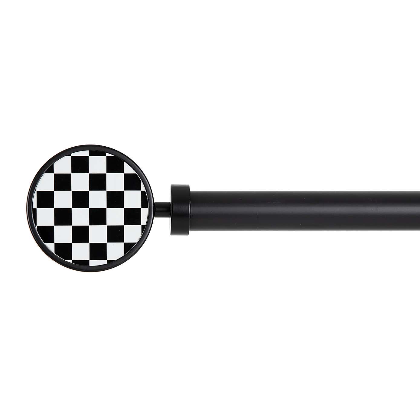 Checkerboard Extendable Metal Eyelet Curtain Pole​