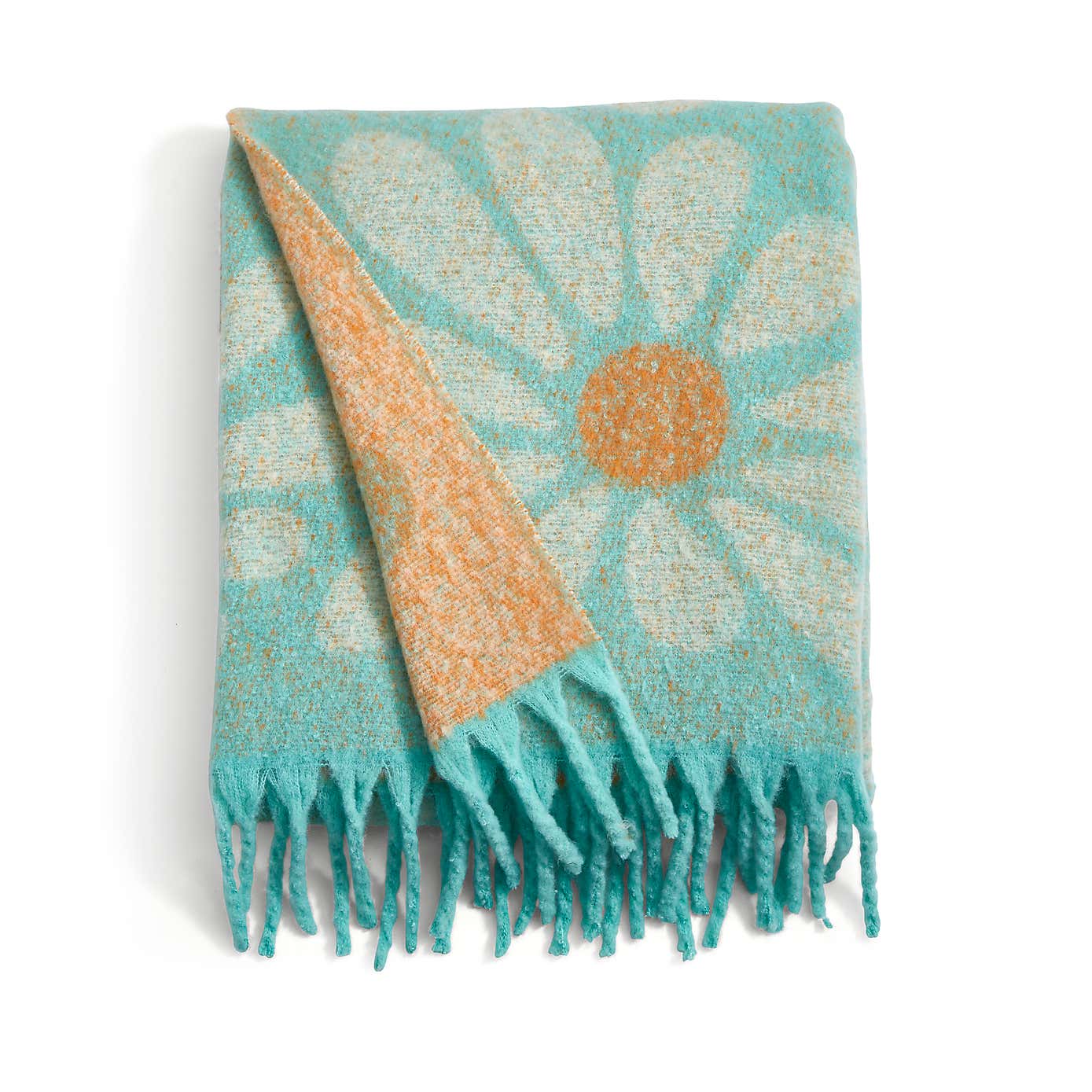 Retro Flower Mohair Throw 130cm x 180cm