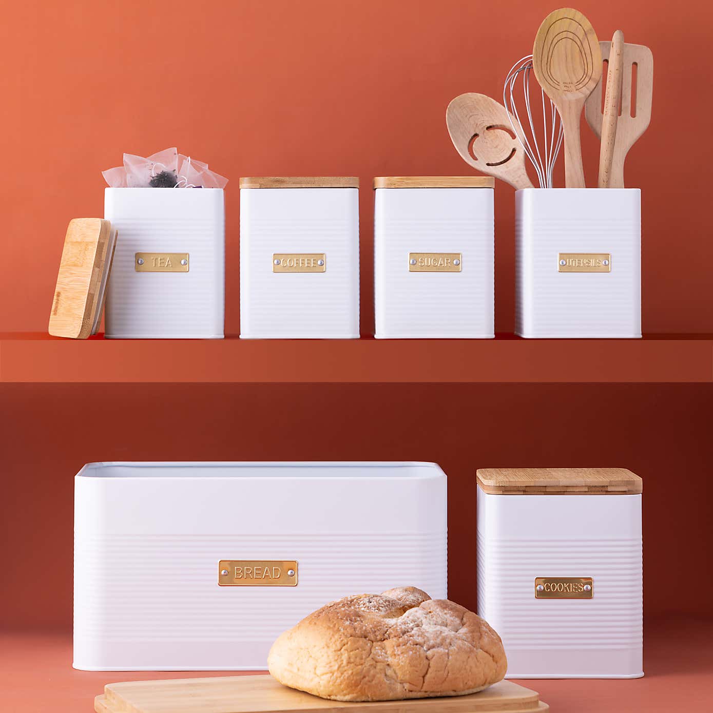 Otto Square Navy Bread Bin